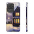 Glowing Homes in the Snow with Christmas Decorations - Impact Resistant Phone Case Samsung Galaxy S20 Ultra Glossy
